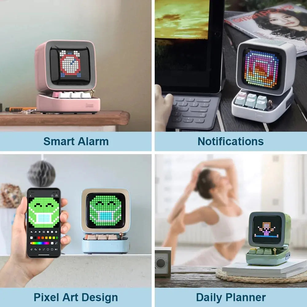 Retro Pixel Art Bluetooth Speaker and Alarm Clock GLR SHOPPING