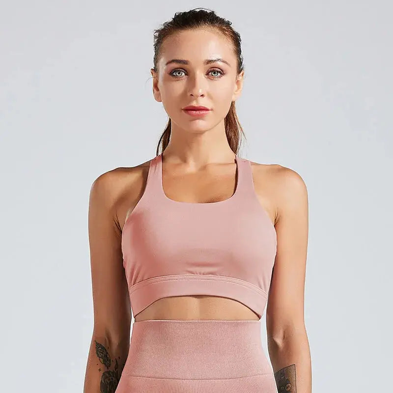 Kaminsky Women Workout Fitness Bra: Mesh Patchwork Tank Top GLR SHOPPING
