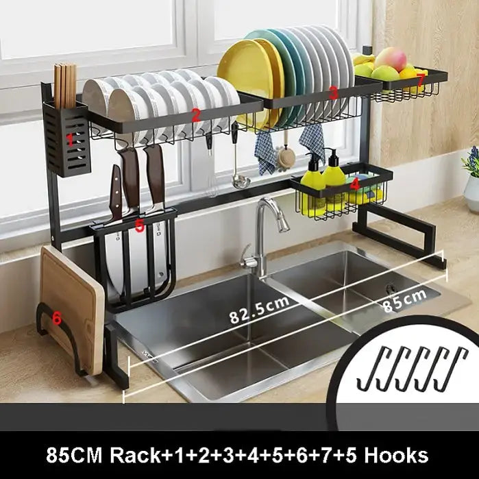 Stainless Steel U-shaped Kitchen Dish Rack GLR SHOPPING