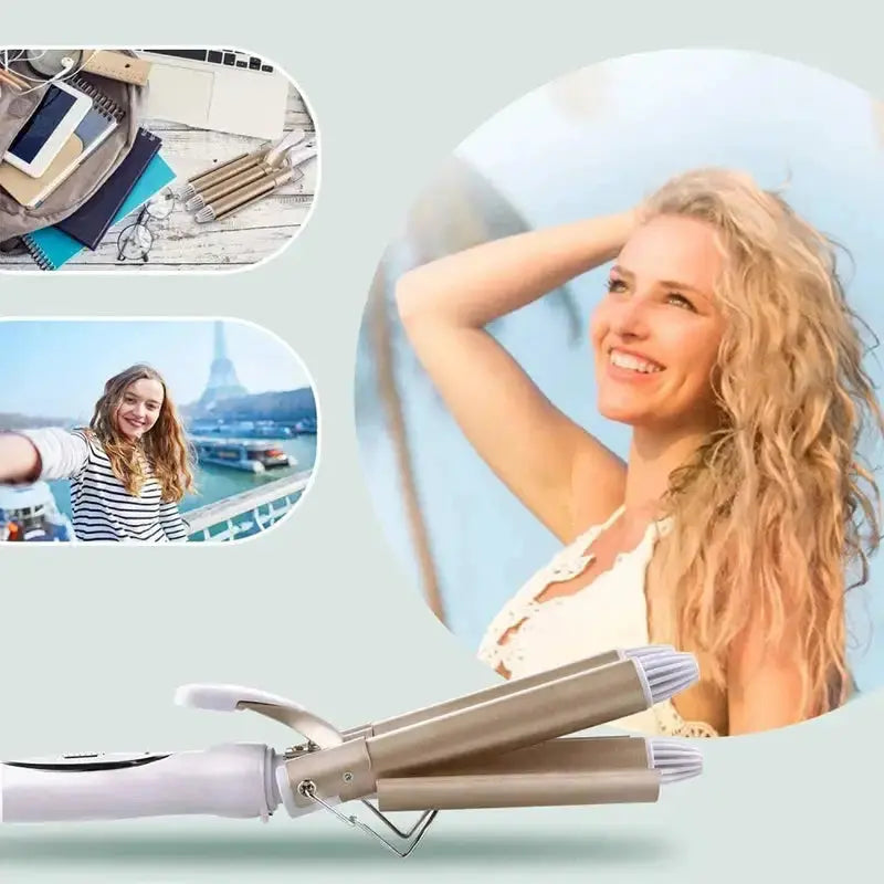 Electric Triple Barrel Curling Iron GLR SHOPPING