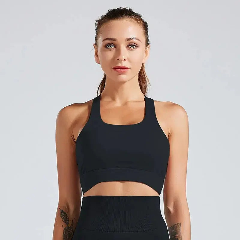 Kaminsky Women Workout Fitness Bra: Mesh Patchwork Tank Top GLR SHOPPING