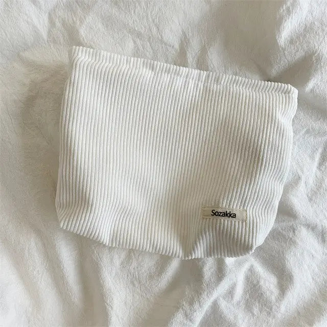 Corduroy Travel Cosmetic Bag - GLR SHOPPING