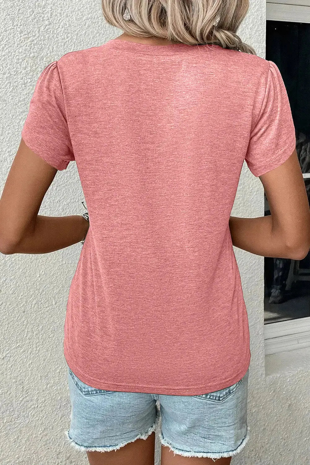 Petal Sleeve V-Neck Tee GLR SHOPPING