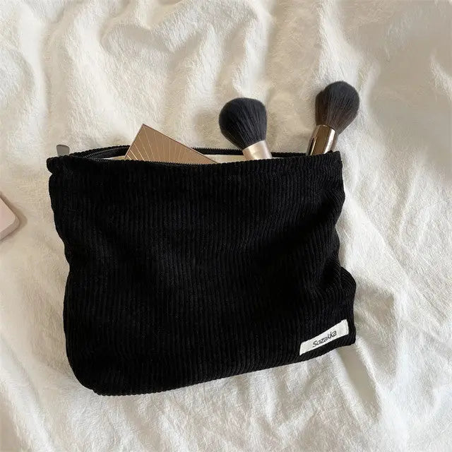 Corduroy Travel Cosmetic Bag - GLR SHOPPING