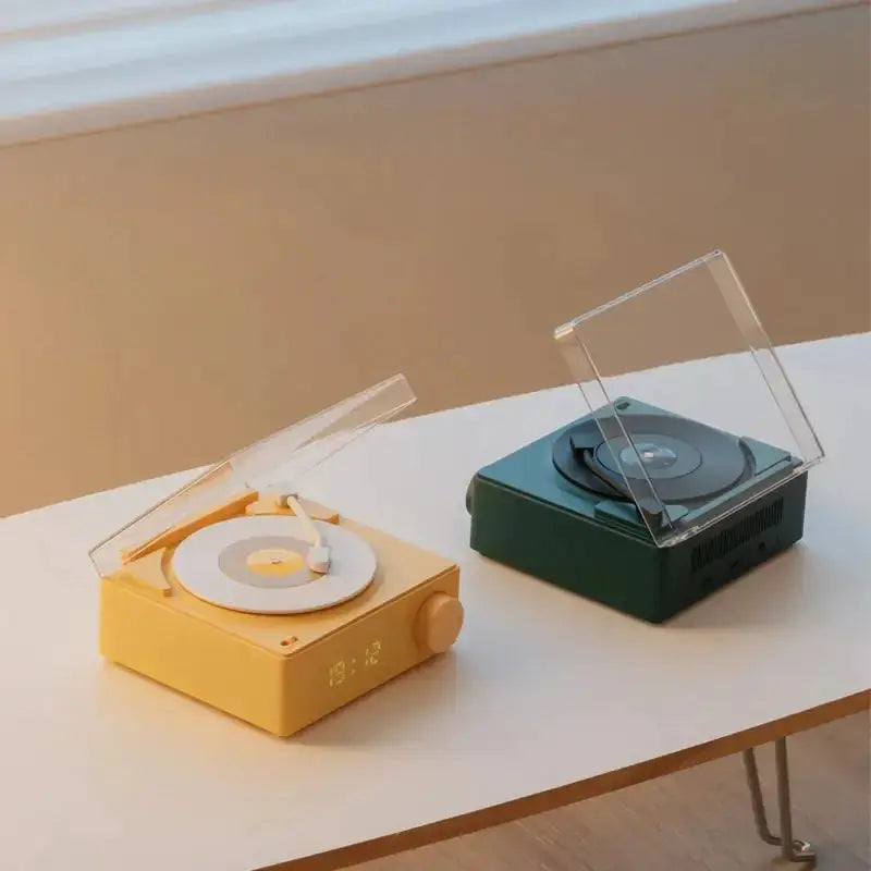 New Retro Vinyl Wireless Bluetooth Speaker Alarm Clock GLR SHOPPING