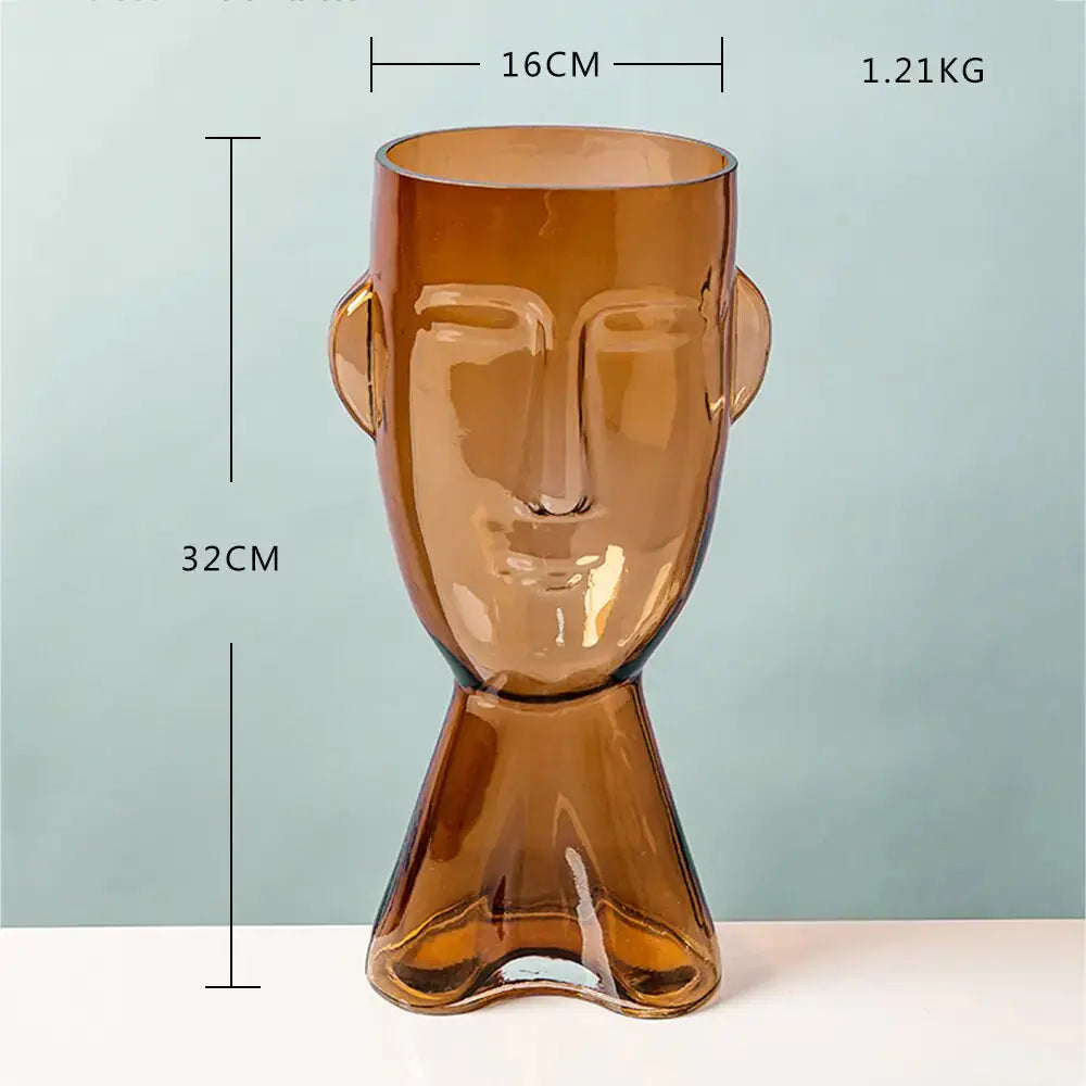 Abstract Human Face Glass Flower GLR SHOPPING