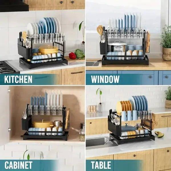 Compact Chef's 2-Tier Dish Organizer GLR SHOPPING
