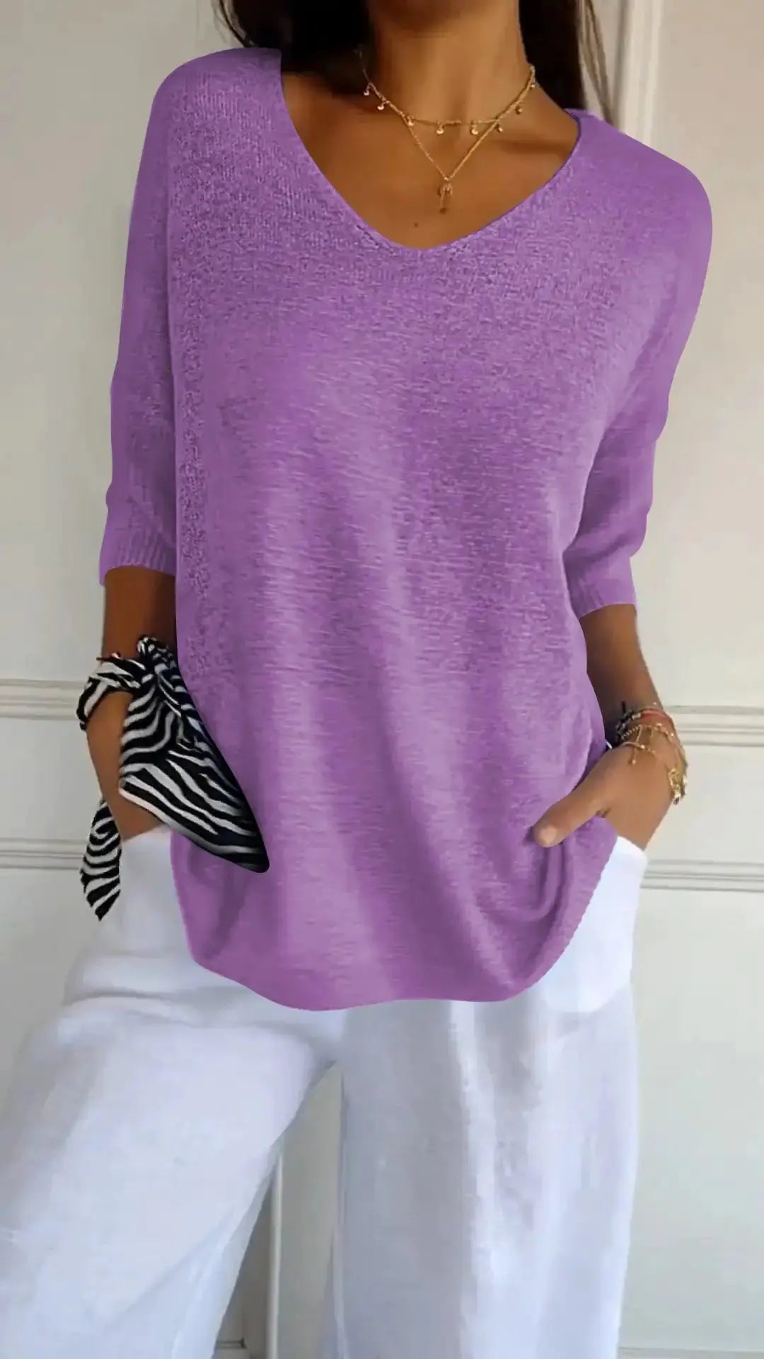 Trendy V-Neck Top GLR SHOPPING