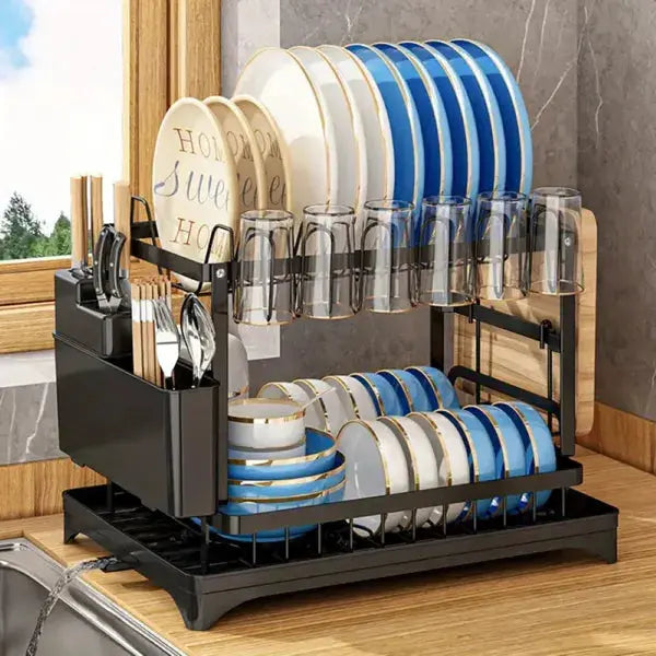 Compact Chef's 2-Tier Dish Organizer GLR SHOPPING