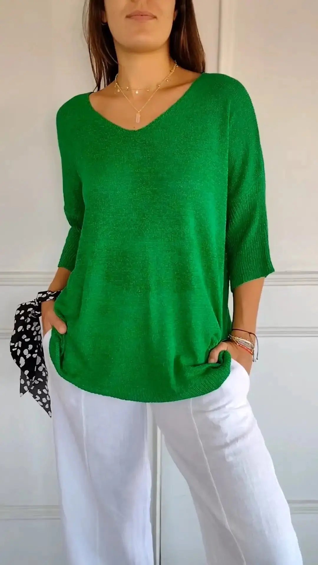 Trendy V-Neck Top GLR SHOPPING
