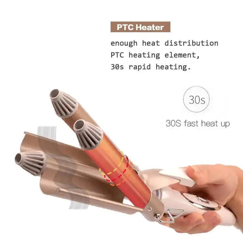 Electric Triple Barrel Curling Iron GLR SHOPPING