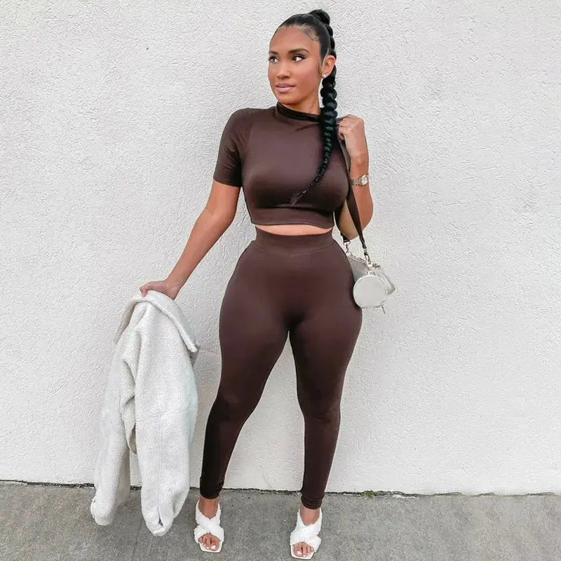 Women Sport Fitness 2 Two Piece Set Tracksuit GLR SHOPPING