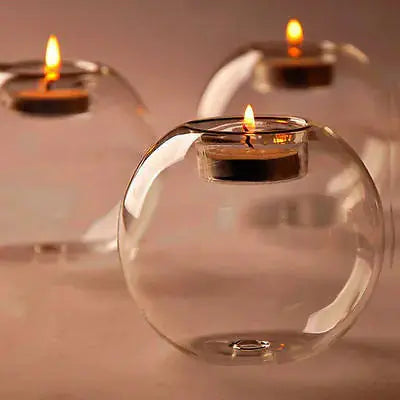 Europe-style Round Hollow Candle Glass GLR SHOPPING