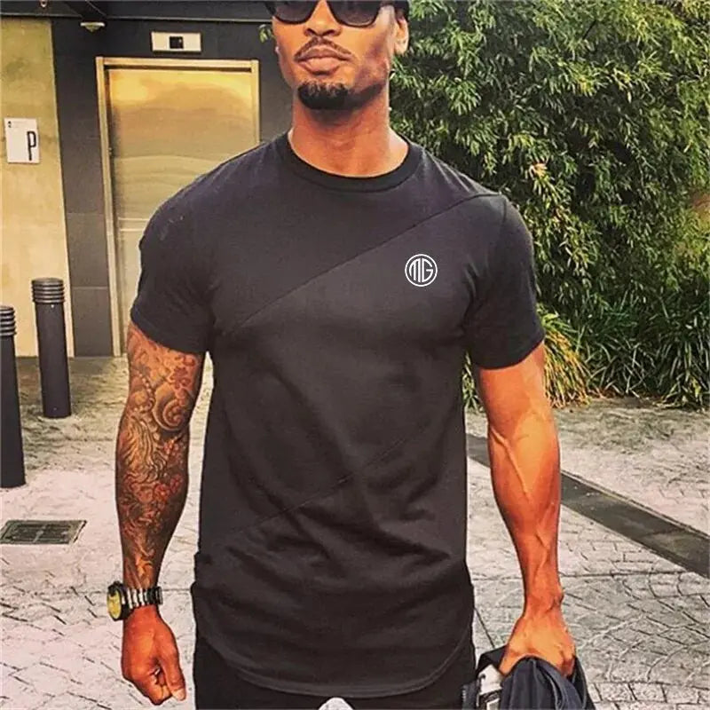 Men's Muscle Bodybuilding Fitness T-Shirt - Cotton Singlet, Plus Size, Short Sleeve GLR SHOPPING