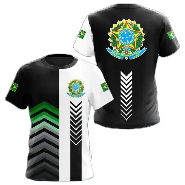 Camiseta Gola Redonda Masculina Brasil GLR SHOPPING