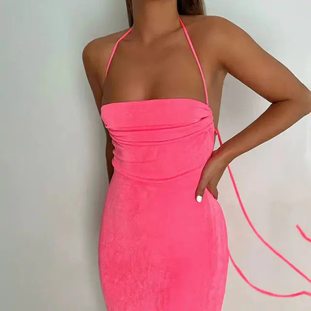 Spaghetti Strap Slim Dress GLR SHOPPING