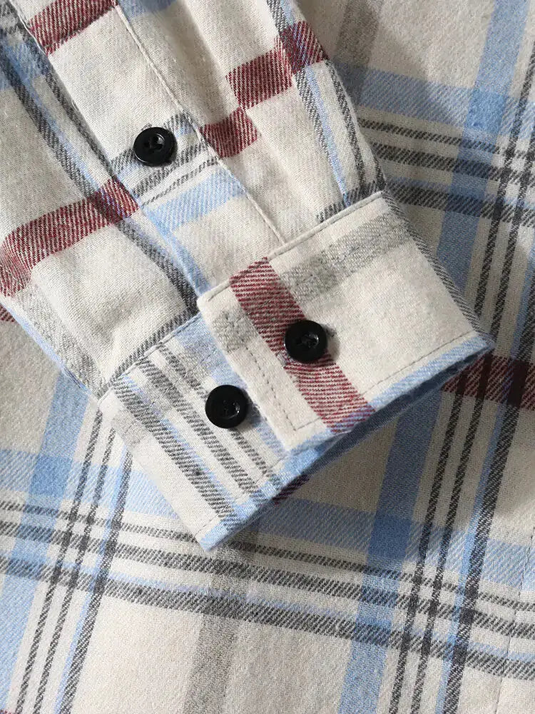 Plato White Plaid Long Sleeve GLR SHOPPING