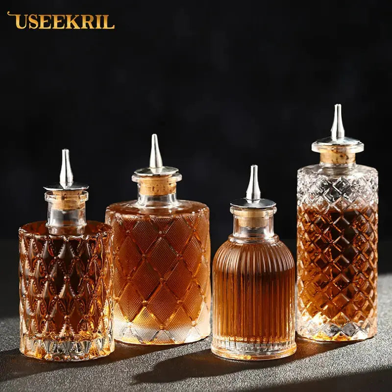 Cocktail Bitters Bottle Vintage Glass GLR SHOPPING
