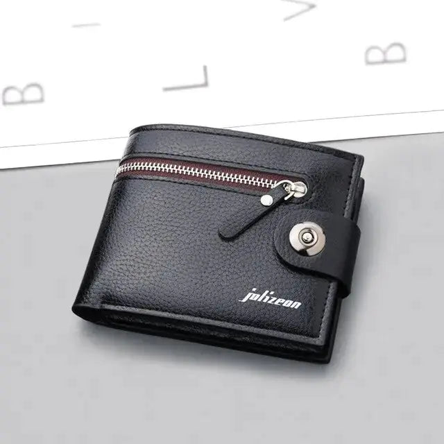 Men's Retro Woven Pattern Leather Wallet GLR SHOPPING