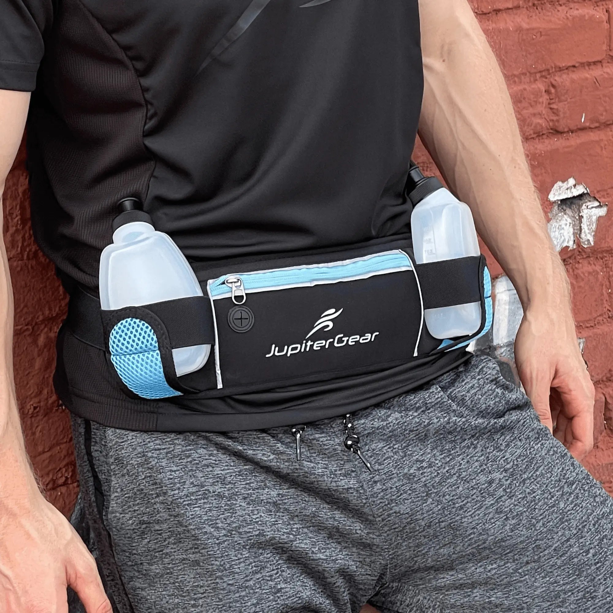 Running Hydration Belt Waist Bag with Water-Resistant Pockets and 2 - GLR SHOPPING