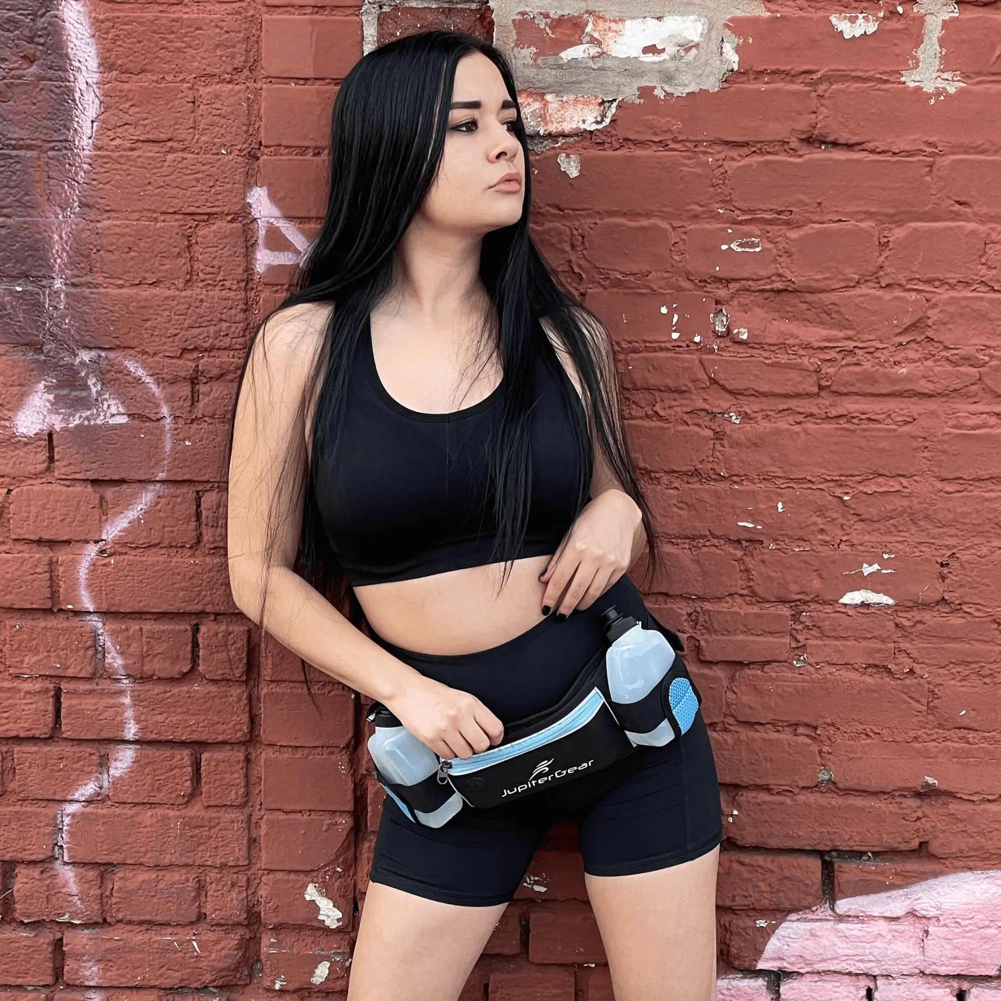 Running Hydration Belt Waist Bag with Water-Resistant Pockets and 2 - GLR SHOPPING