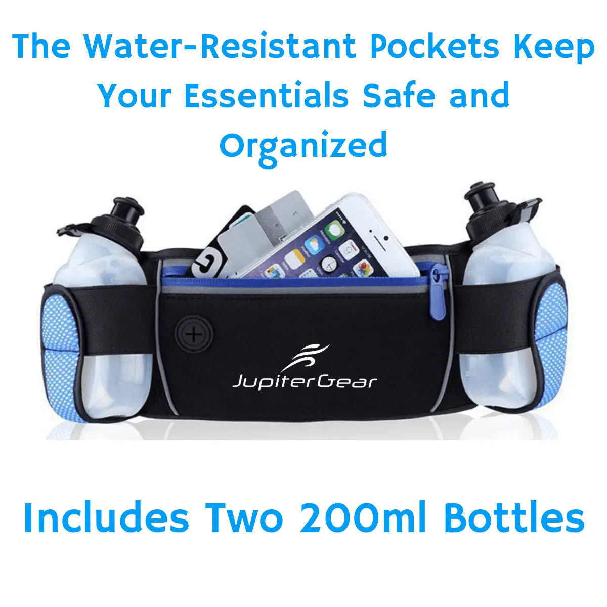 Running Hydration Belt Waist Bag with Water-Resistant Pockets and 2 - GLR SHOPPING