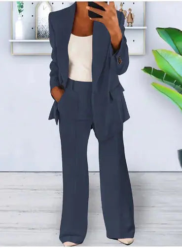 Solid Color Blazer Long Sleeve GLR SHOPPING
