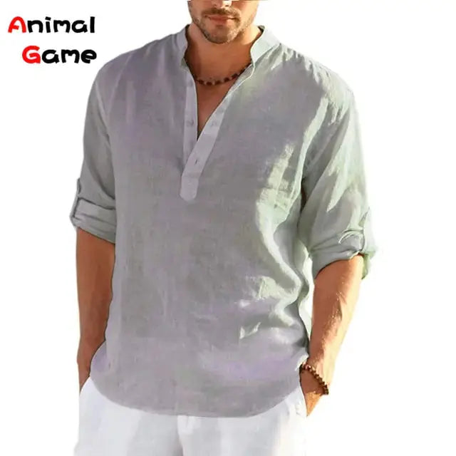 Linen Long Sleeve T-Shirt GLR SHOPPING