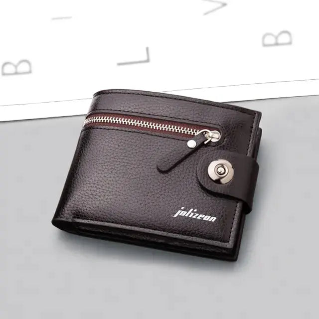Men's Retro Woven Pattern Leather Wallet GLR SHOPPING
