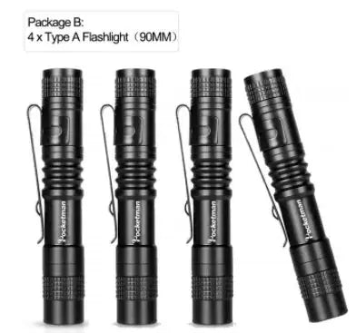 4 x Mini LED Flashlight Set GLR SHOPPING
