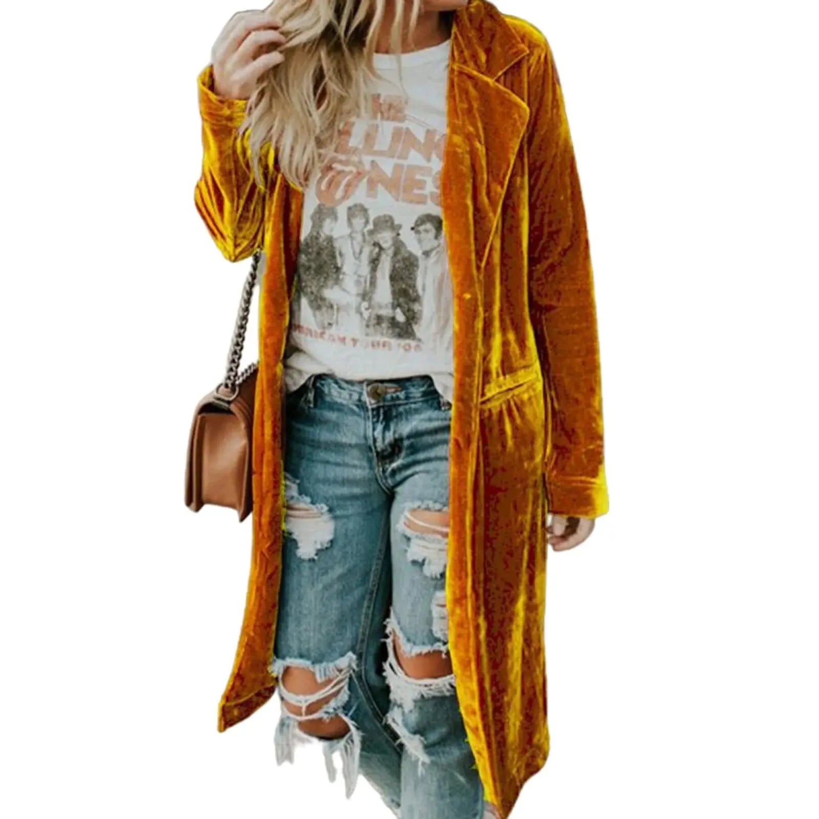 Velvet Pockets Midi Jacket GLR SHOPPING