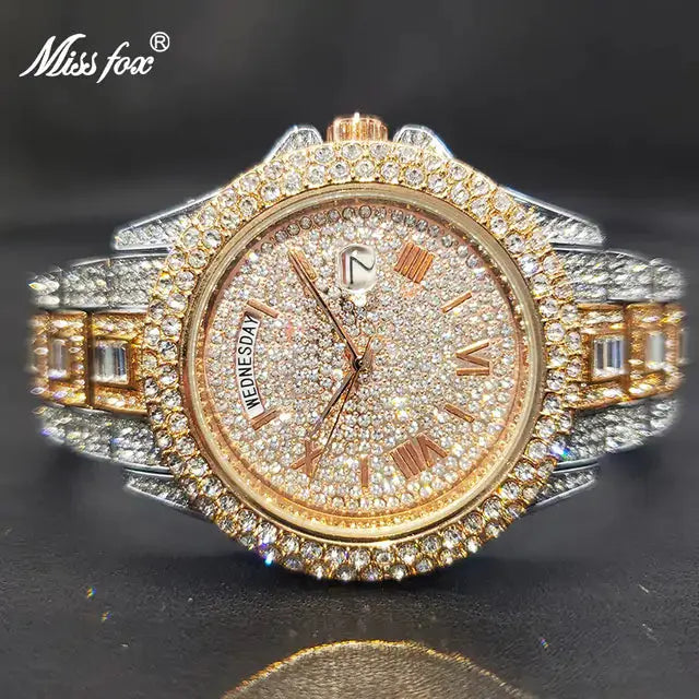 Men's Calendar Quartz  Diamond Watch - GLR SHOPPING