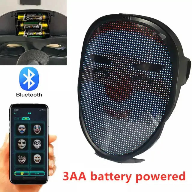 Bluetooth Light Up LED Mask GLR SHOPPING