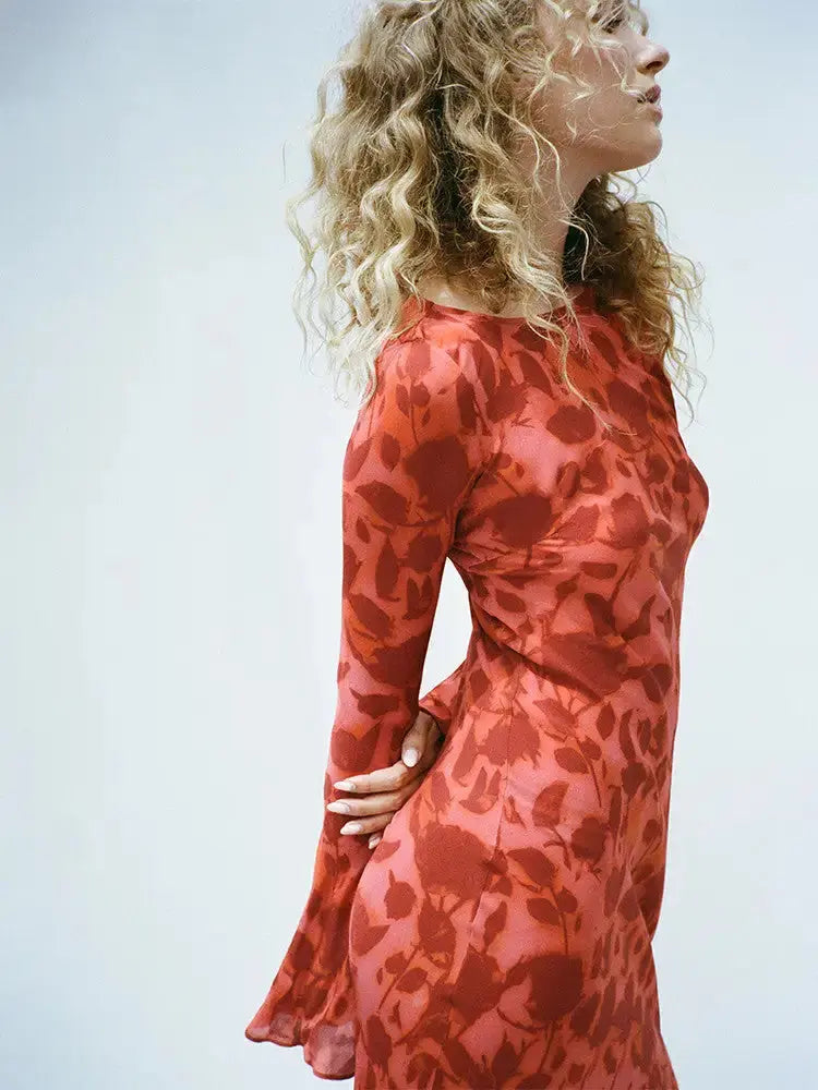 Floral Zebra Print Long Sleeve Maxi Dress GLR SHOPPING