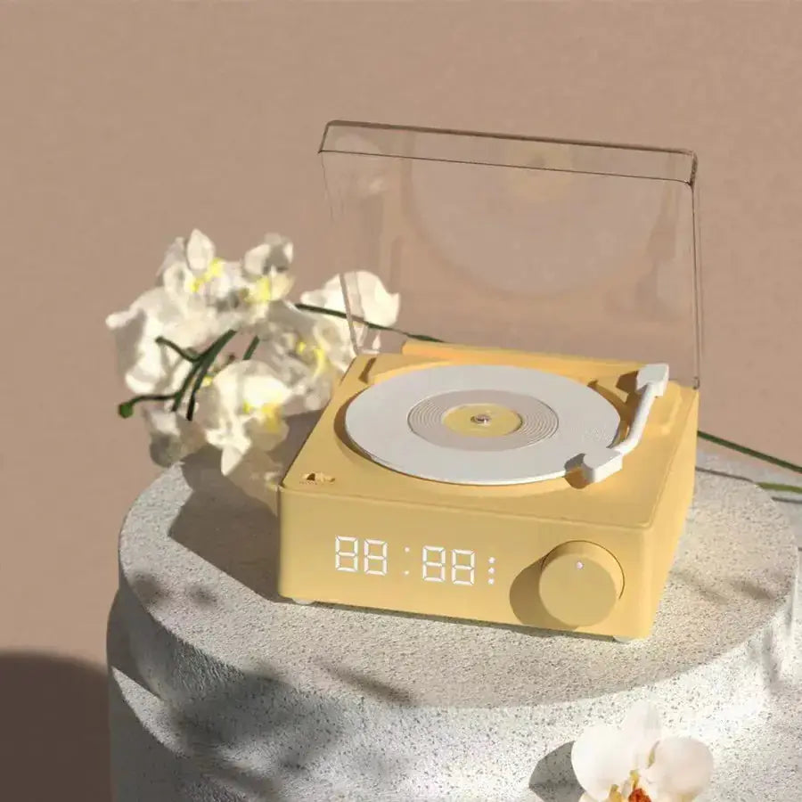 New Retro Vinyl Wireless Bluetooth Speaker Alarm Clock GLR SHOPPING