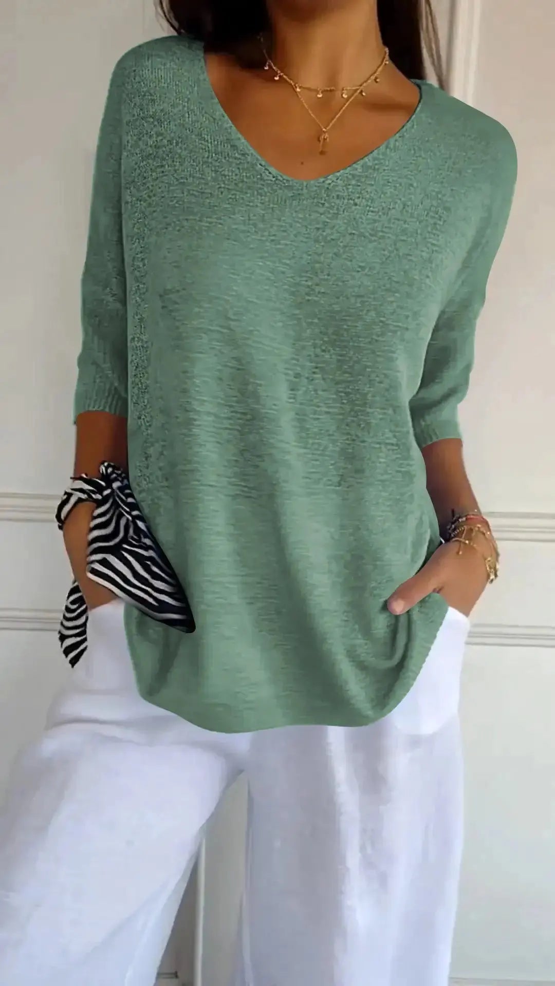 Trendy V-Neck Top GLR SHOPPING