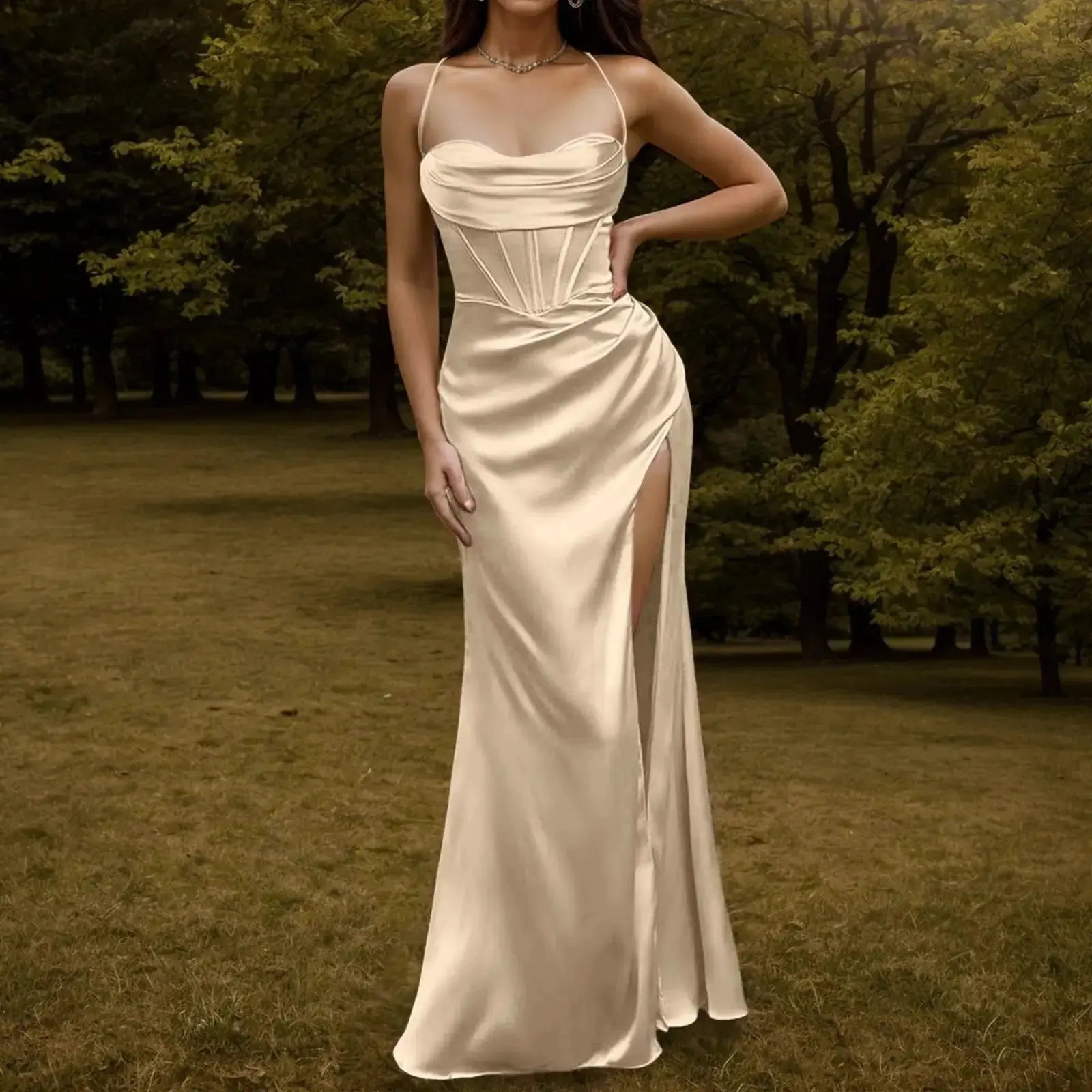Women's Satin Dress GLR SHOPPING