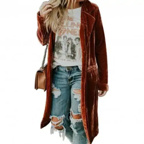 Velvet Pockets Midi Jacket GLR SHOPPING
