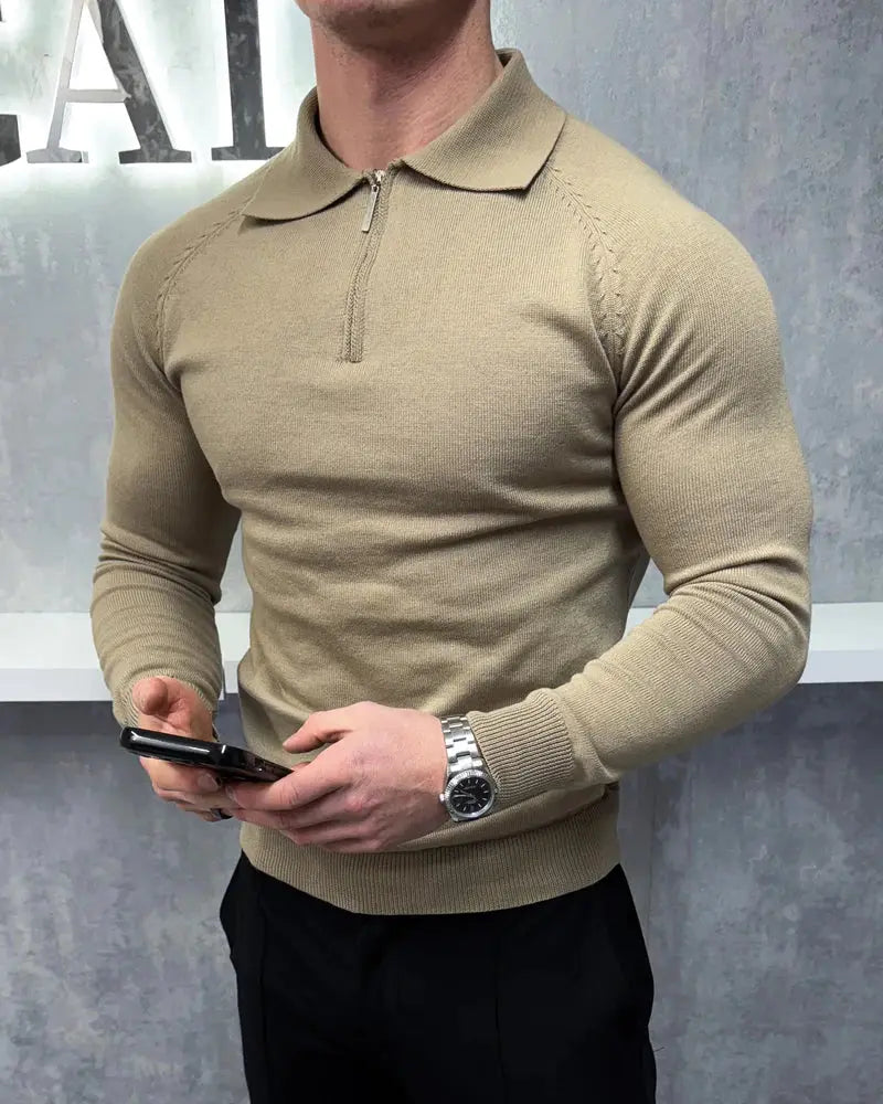 Long Sleeve Polo Shirt - Must Grey GLR SHOPPING