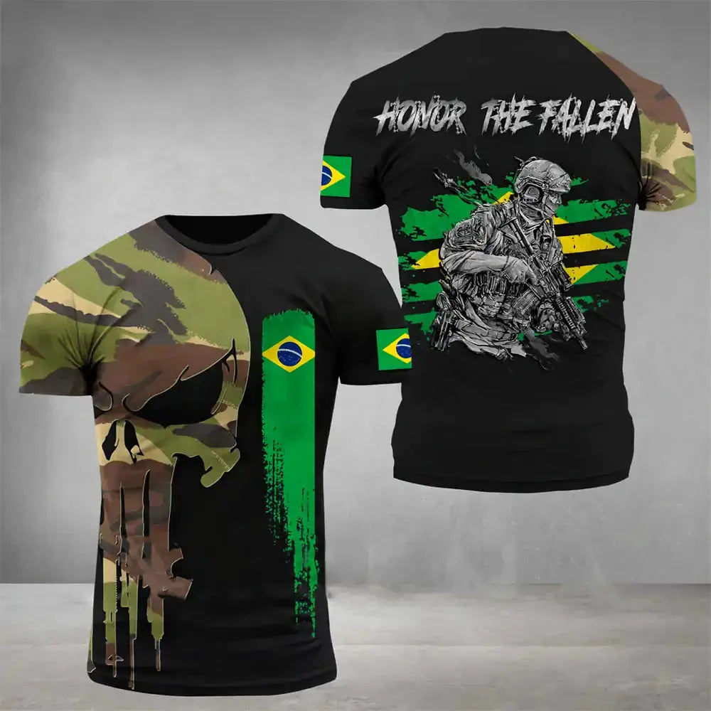 Camisetas Masculinas Estampadas em 3D GLR SHOPPING
