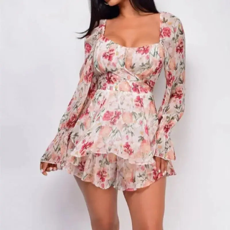 Square Collar Backless Romper GLR SHOPPING