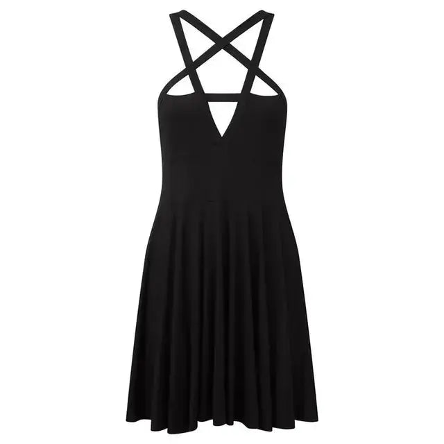 Pentagram Strap Gothic Dress GLR SHOPPING