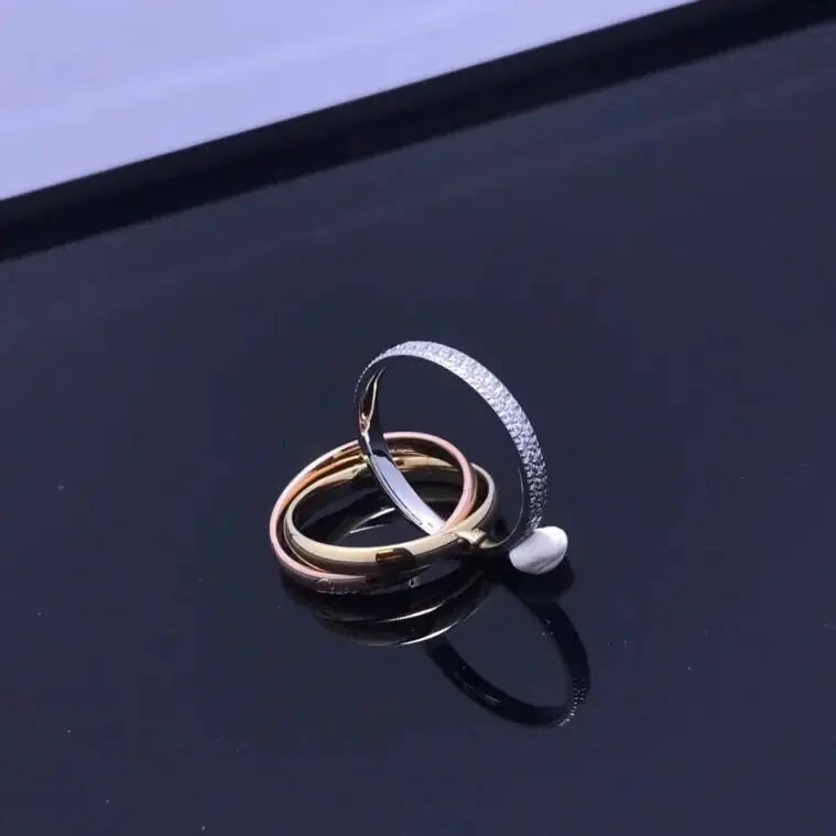 Diamond Couple Design Trend Cross Three Rings in 3 Colors GLR SHOPPING