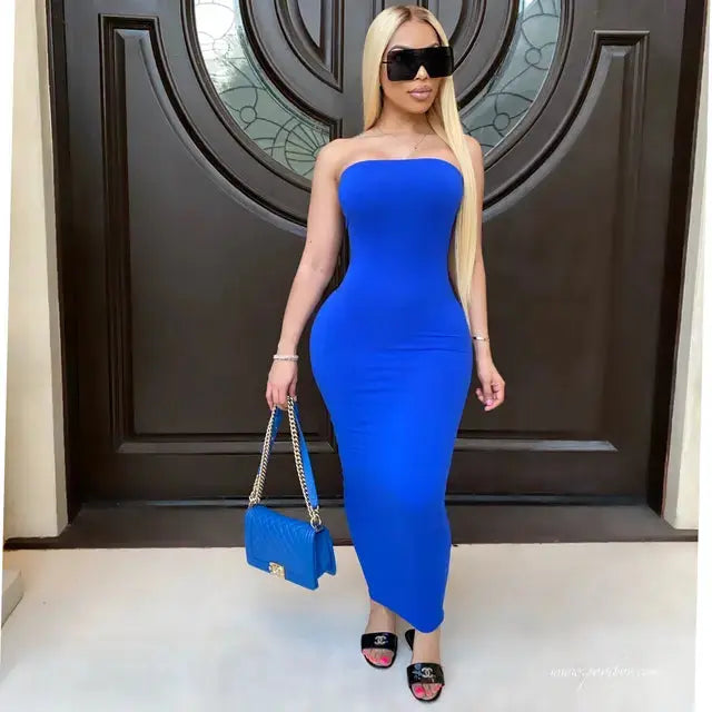 Chest Wrapped Long  Dress - GLR SHOPPING