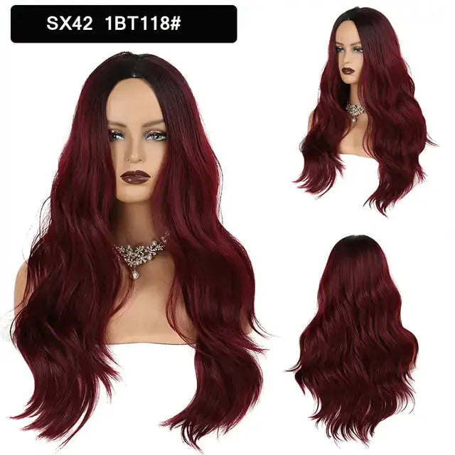 Wavy Middle Part Wigs GLR SHOPPING