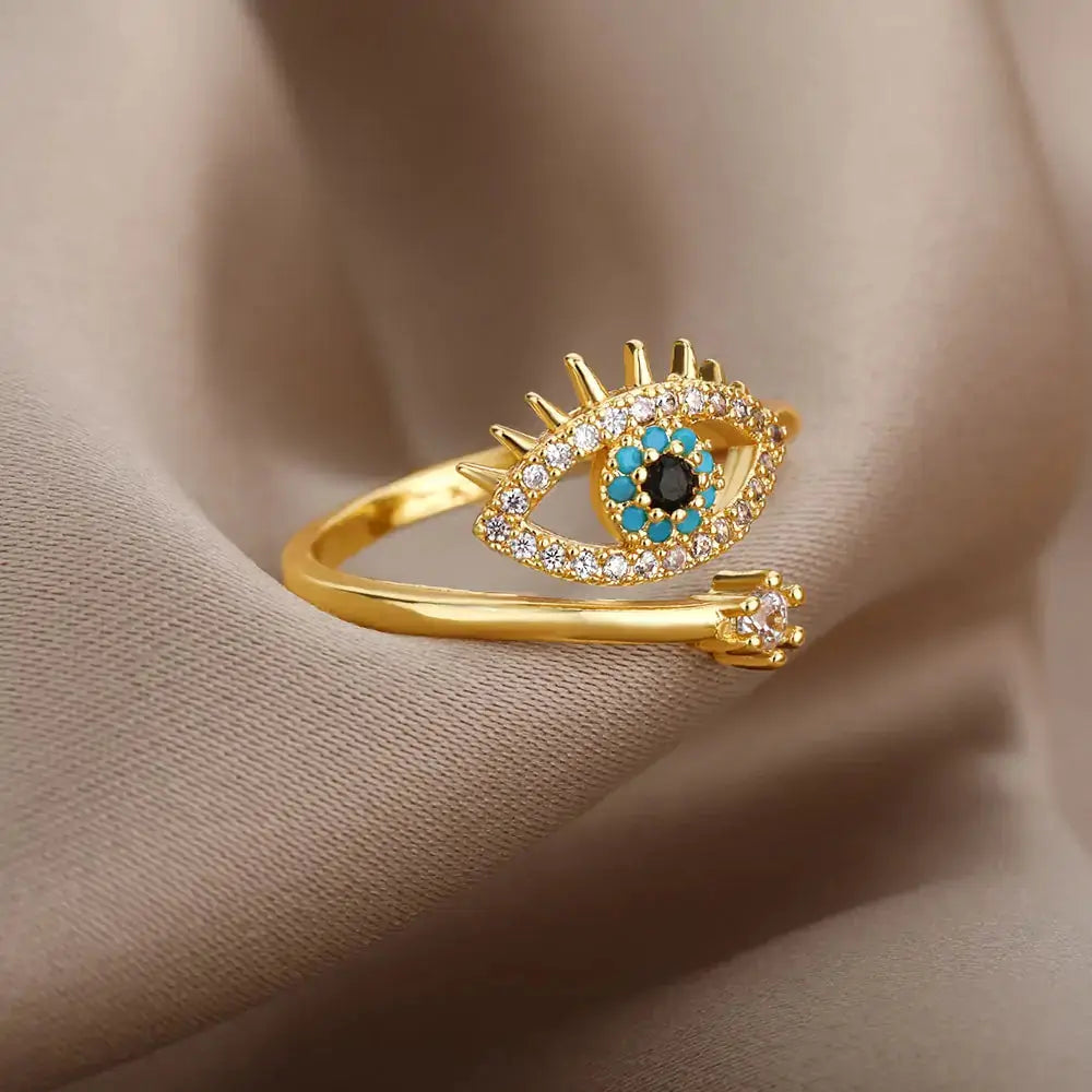 Turkish Blue Evil Eye Rings GLR SHOPPING