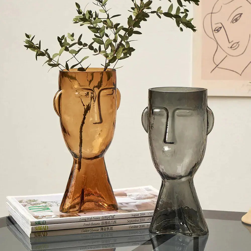Abstract Human Face Glass Flower GLR SHOPPING