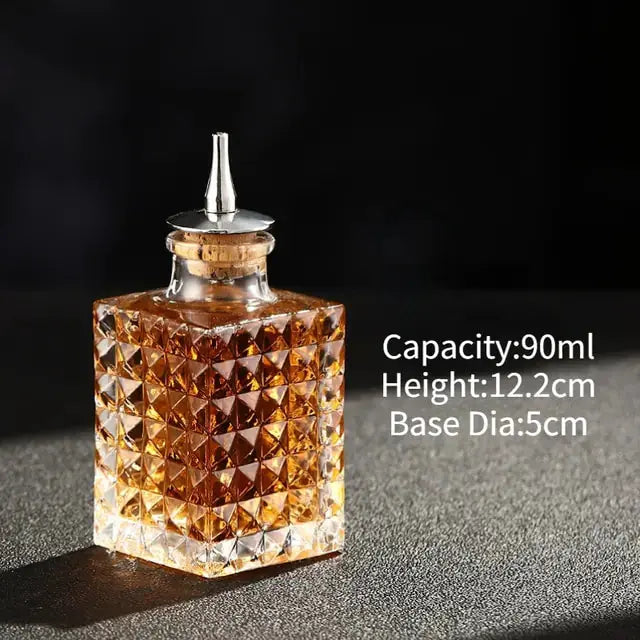 Cocktail Bitters Bottle Vintage Glass GLR SHOPPING