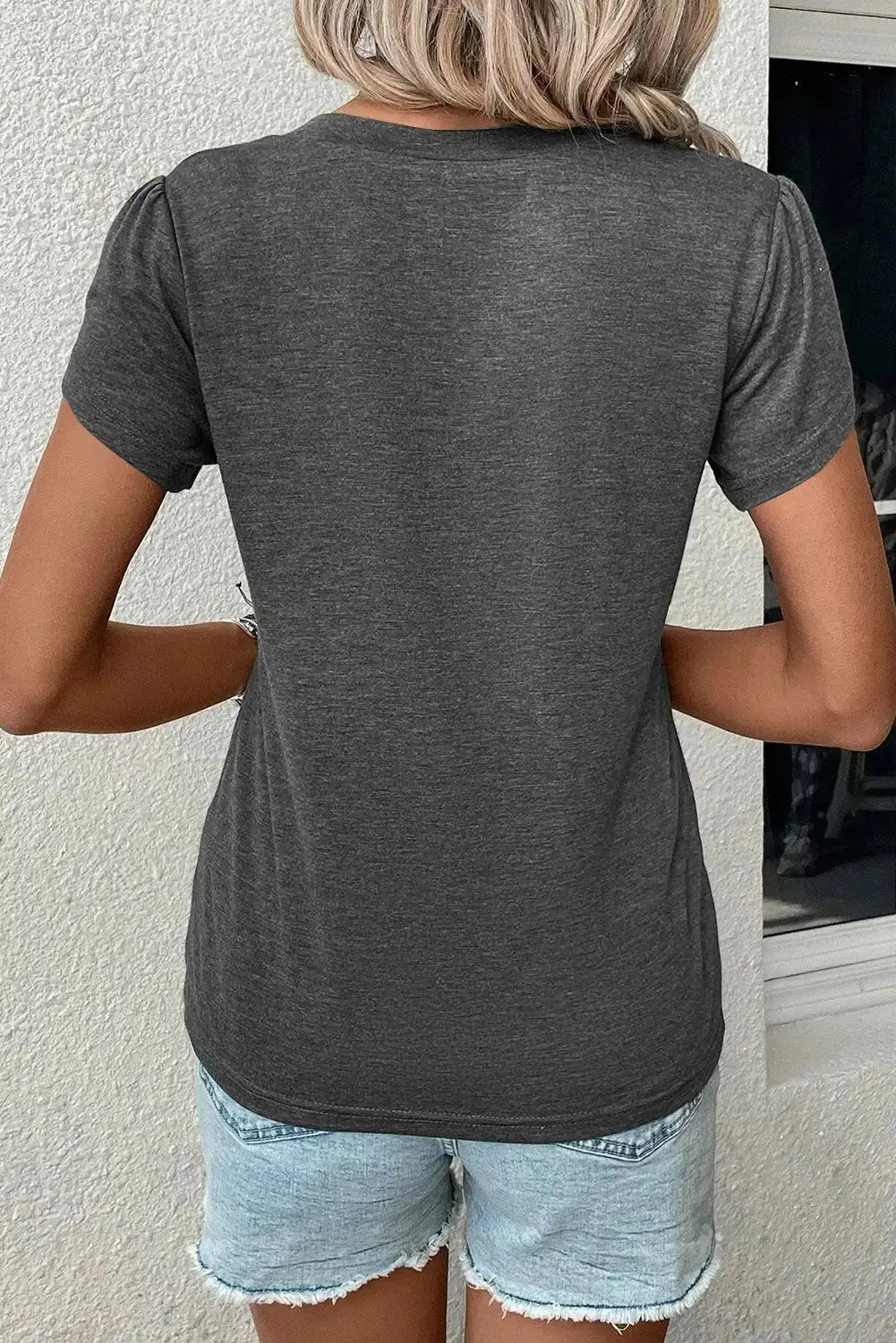 Petal Sleeve V-Neck Tee GLR SHOPPING