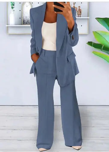 Solid Color Blazer Long Sleeve GLR SHOPPING